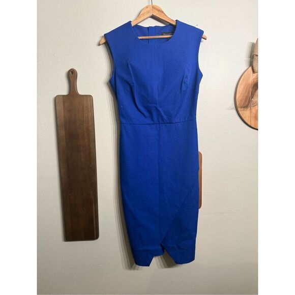 Banana Republic Blue Sloan Fit Cross-Front Envelope Sheath Dress Size 4 NWT - Picture 1 of 6